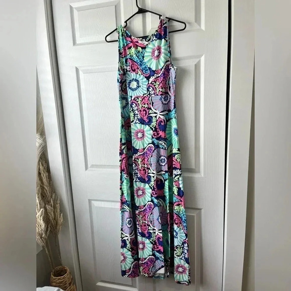 Talbots Multicolor Maxi Dress Size Small Cotton Modal Jersey - Picture 4 of 4